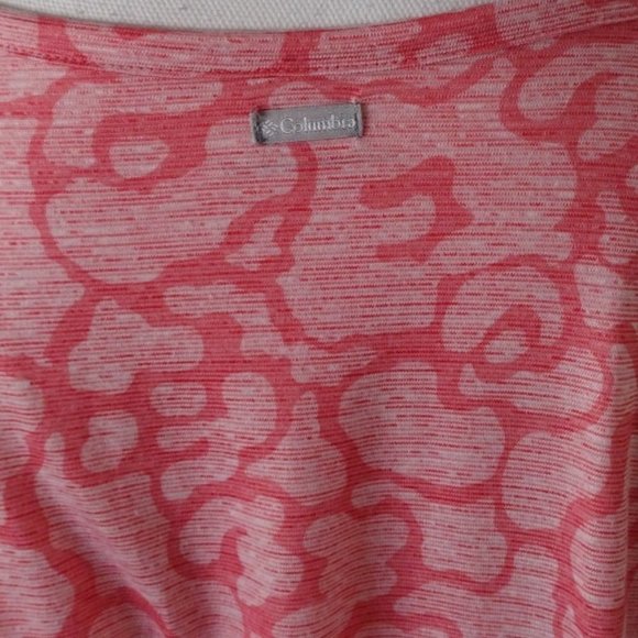 Columbia womens roll tab sleeve tie bottom athletic top Sz L - Picture 4 of 9